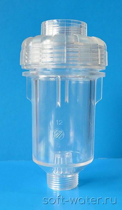 Корпус фильтра с прозрачной крышкой для полифосфатного наполнителя 120 гр., резьба 3/4''